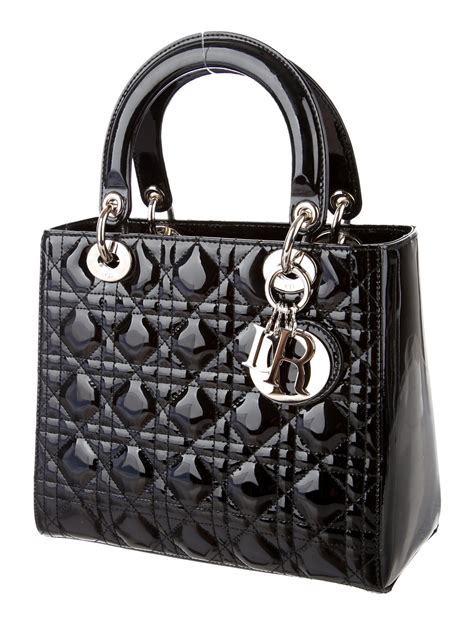 lady dior shiny black|lady dior designer bag.